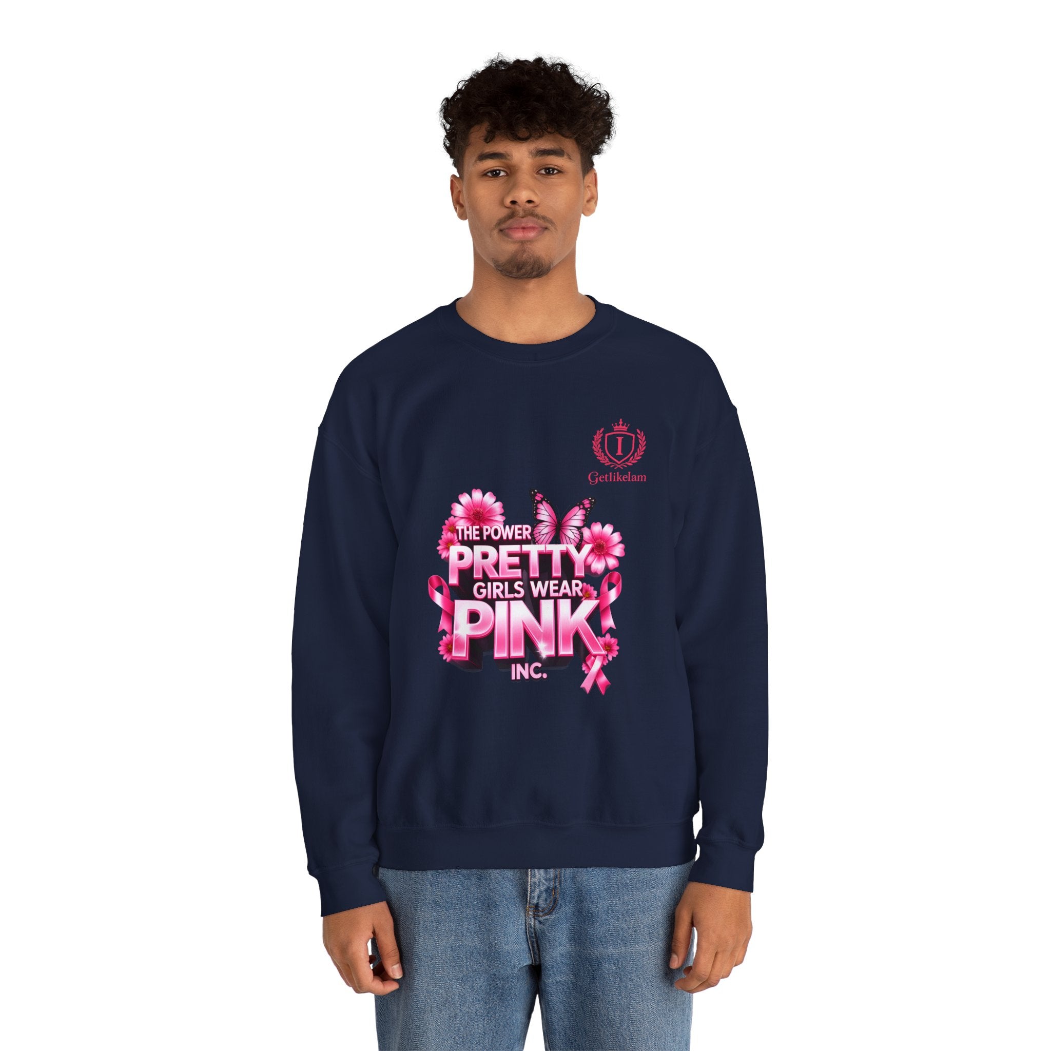 Pink Butterfly 'Pretty Girls Wear Pink' Crewneck Sweatshirt