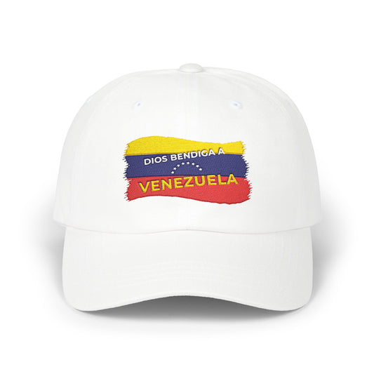 Venezuela Flag Dad Cap — "Dios Bendiga Venezuela" Embroidered Baseball Hat