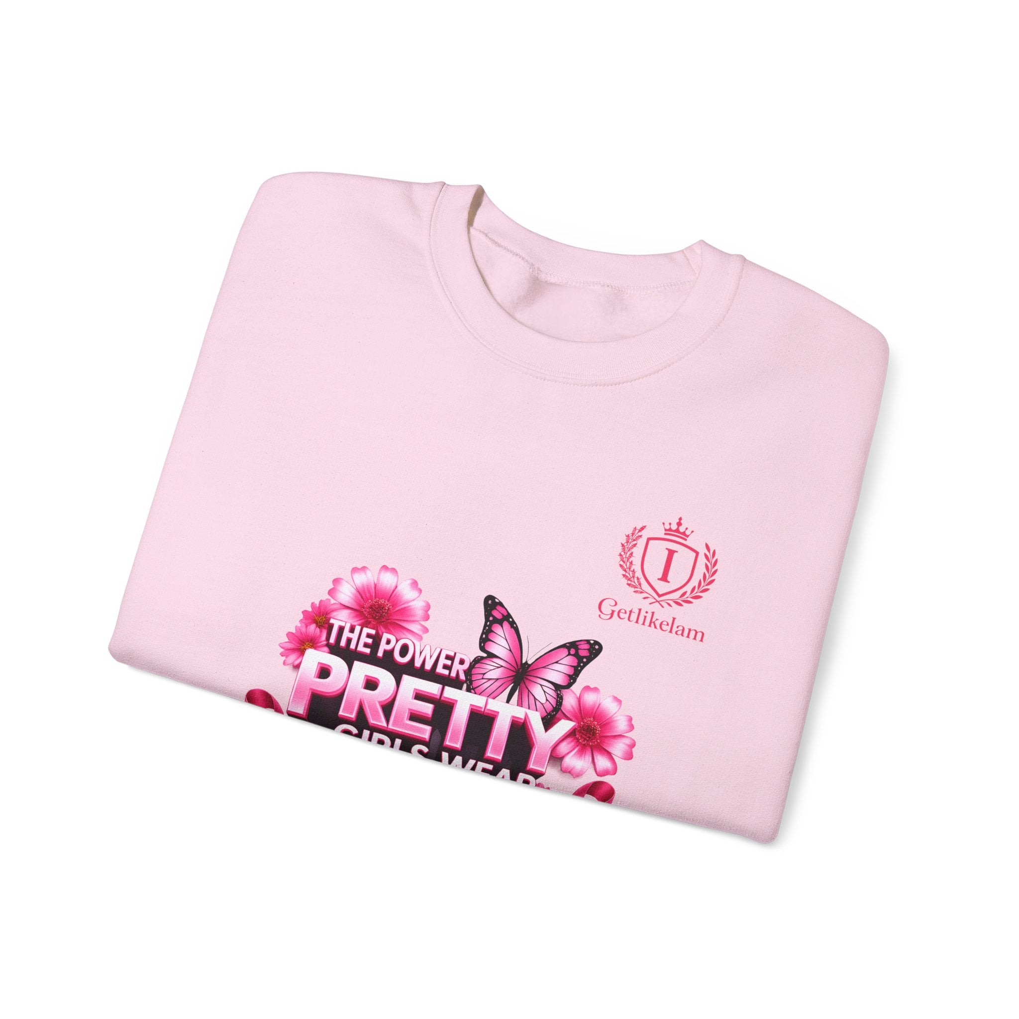 Pink Butterfly 'Pretty Girls Wear Pink' Crewneck Sweatshirt
