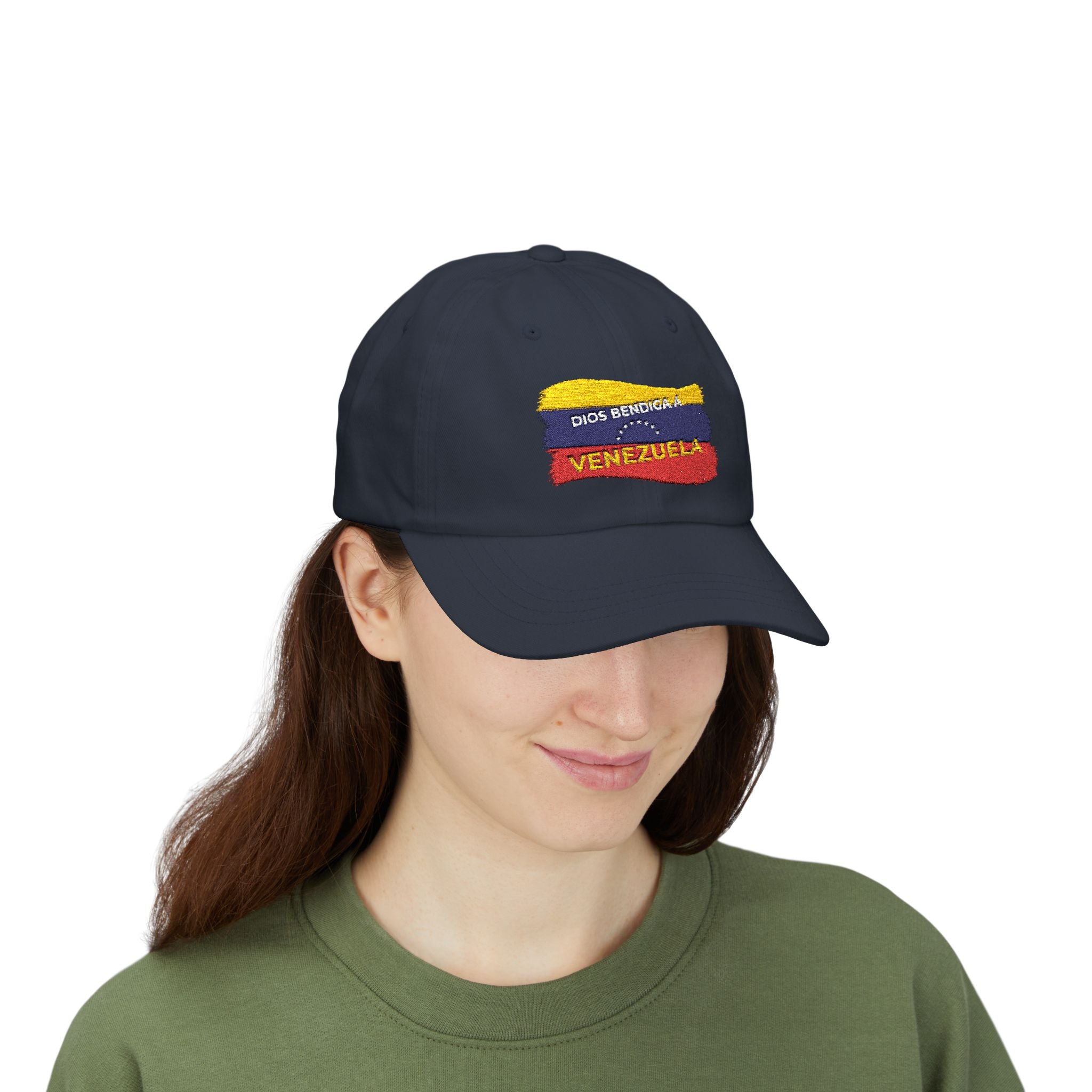 Venezuela Flag Dad Cap — "Dios Bendiga Venezuela" Embroidered Baseball Hat