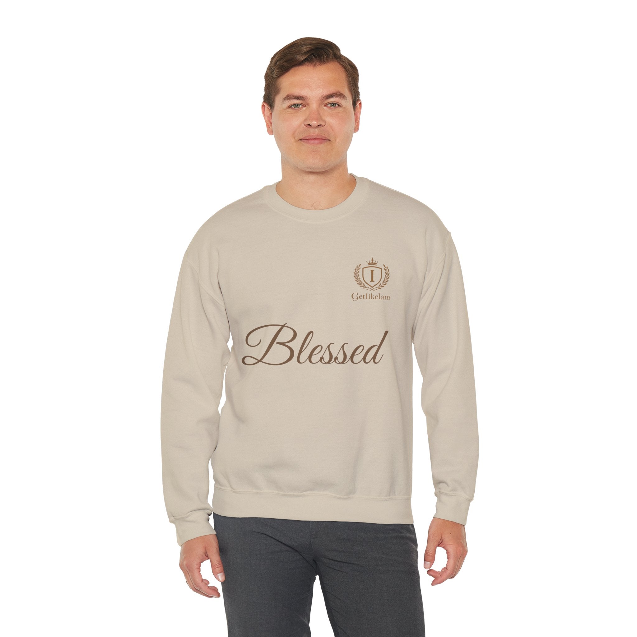 Blessed Crewneck Sweatshirt — Minimal Christian Faith Pullover