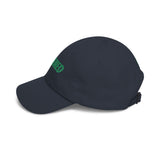 Redeemed Embroidered Dad Cap — White Baseball Hat with Green Script